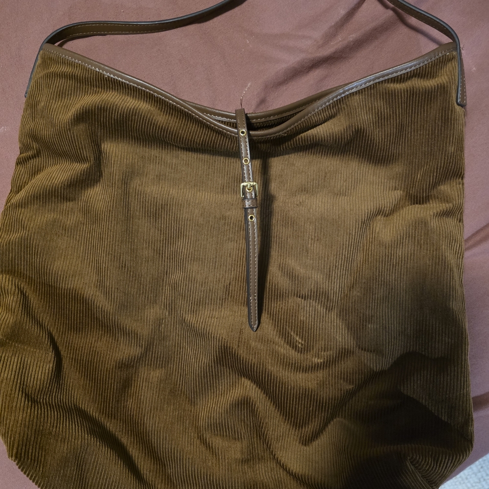 Zara Brown Corduroy Hobo Bag - Picture 2 of 5